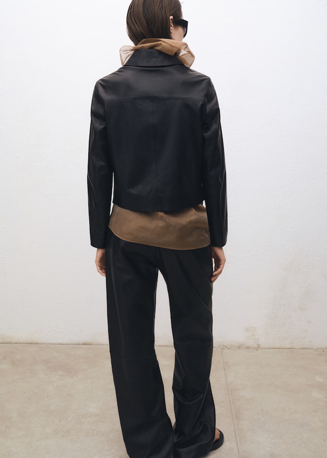 Mango Lederjacke mit Knöpfen Bis zu 50% Rabatt