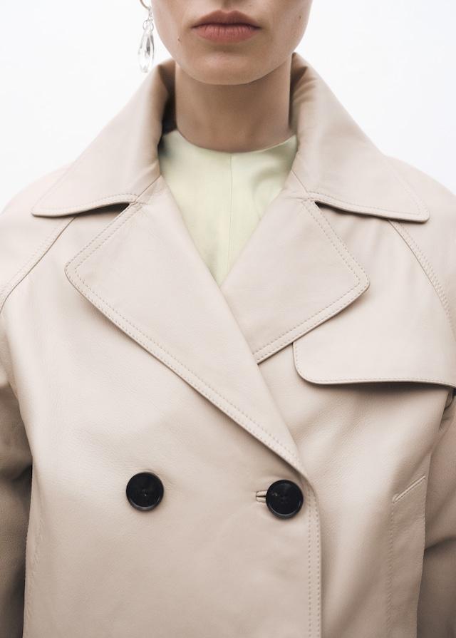 Mango Kurzer Leder-Trenchcoat Nur für heute