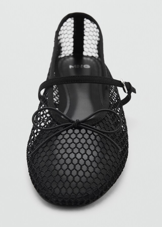 Mango Mesh-Ballerina mit Schnallenriemen zollfrei