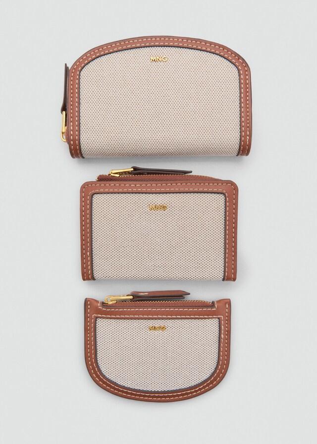 Mango Brieftasche mit Klappe aus kontrastierendem Canvas Limitierter Zeitrabatt