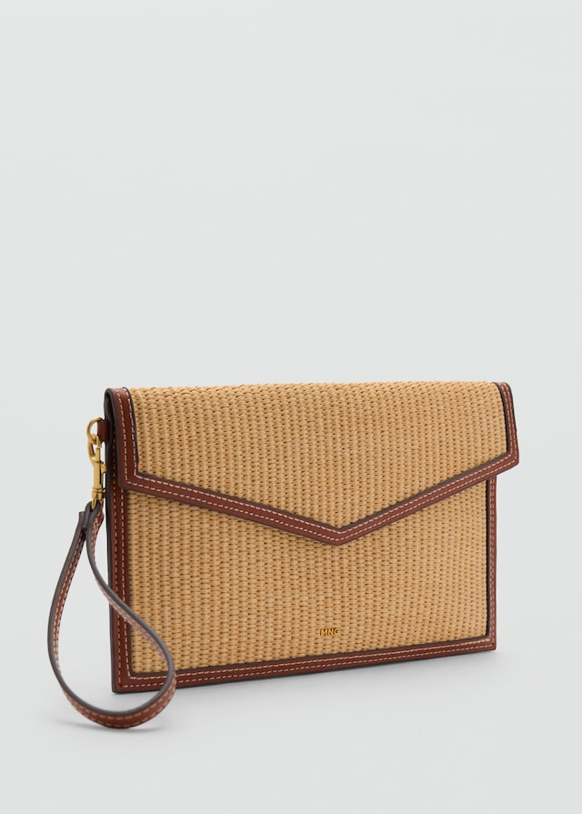 Mango Pochette mit Raffiabast-Effekt Rabatt