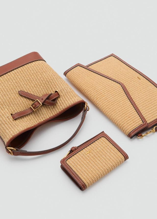 Mango Pochette mit Raffiabast-Effekt Rabatt