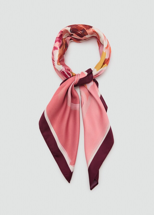 Mango Satiniertes Halstuch mit Blumenprint Versandkostenfrei