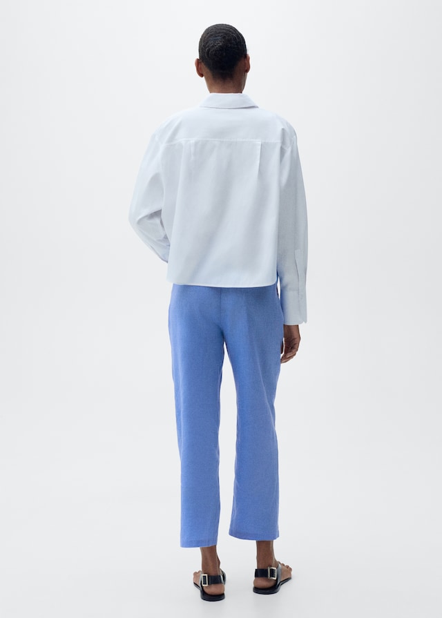 Mango Gerade Leinenhose Neueste Stile