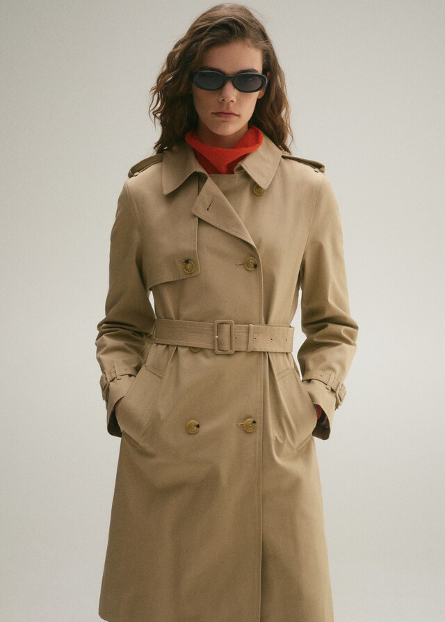 Mango Klassischer Trenchcoat mit Gürtel Riesige Rabatte