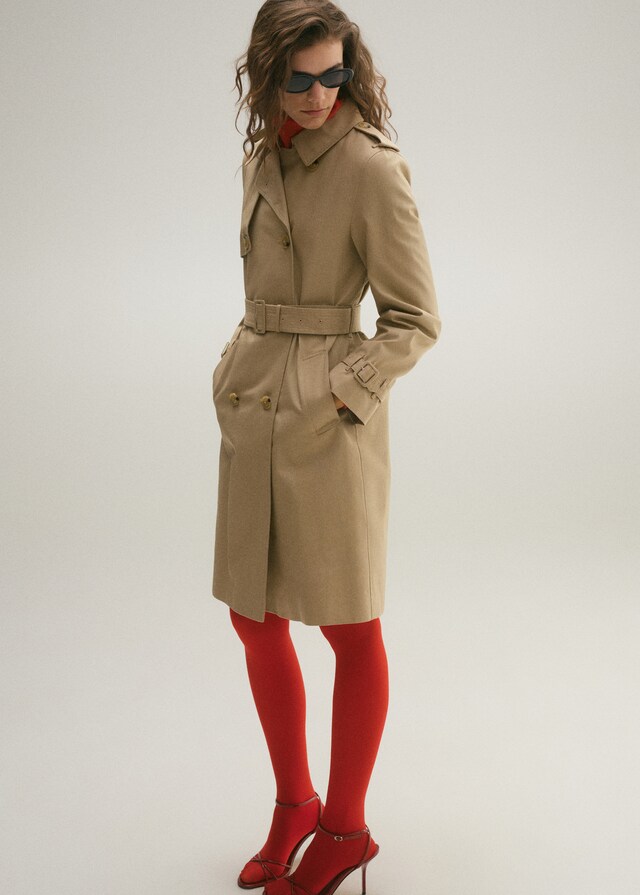 Mango Klassischer Trenchcoat mit Gürtel Riesige Rabatte