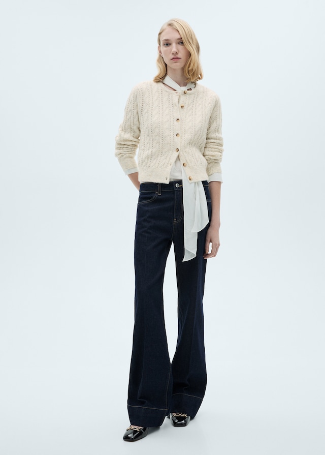 Mango Zopfmuster-Cardigan mit Ajourdetails Hotsell