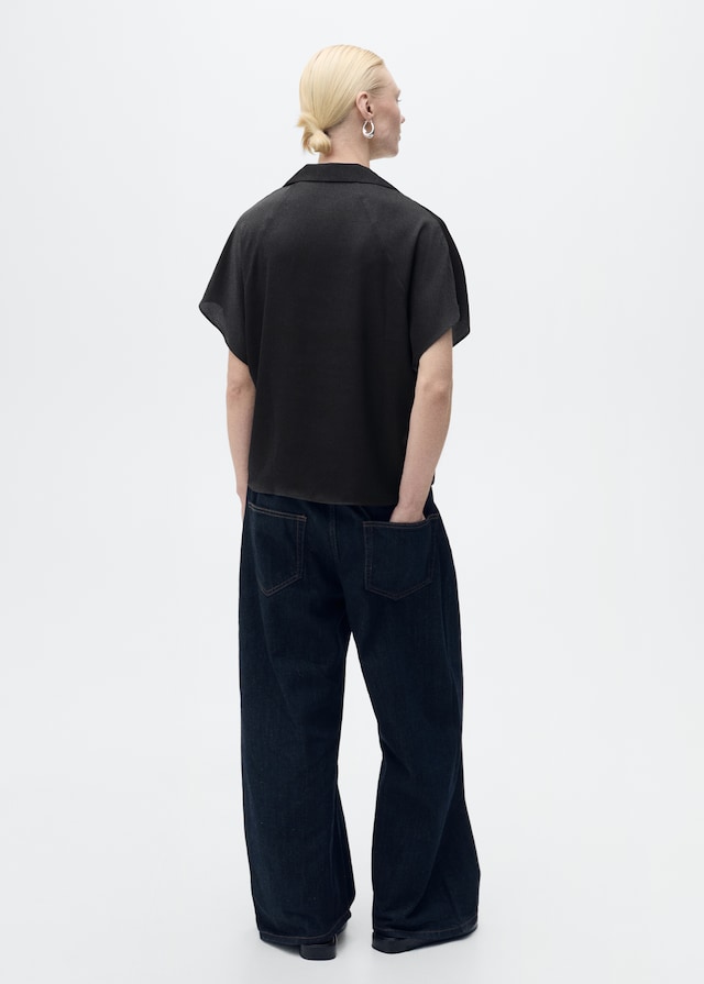 Mango Satiniertes Kurzarmhemd Fabrik Onlineshop