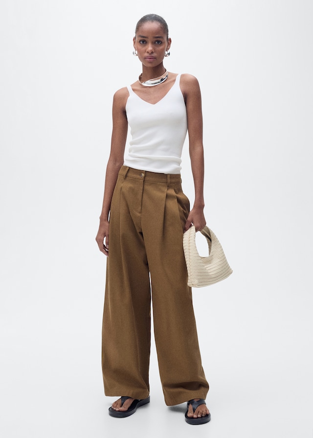 Mango Strick-Top mit V-Ausschnitt Flash Sale