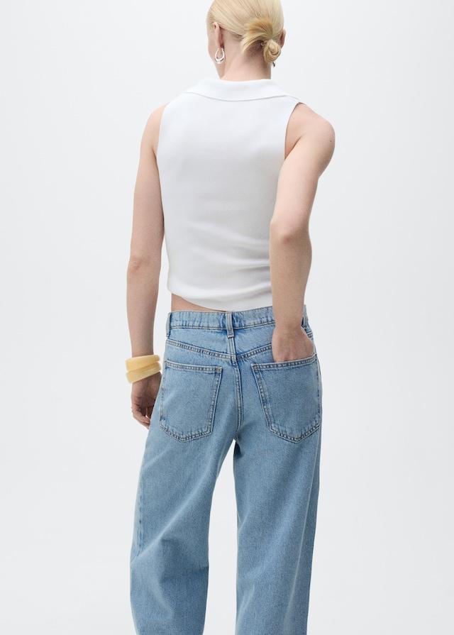 Mango Strick-Top mit Poloshirt-Kragen Begrenztes Angebot
