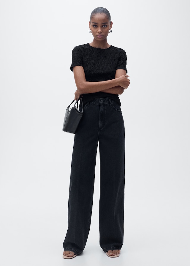 Mango Texturiertes T-Shirt aus Baumwollgemisch Cyber Monday