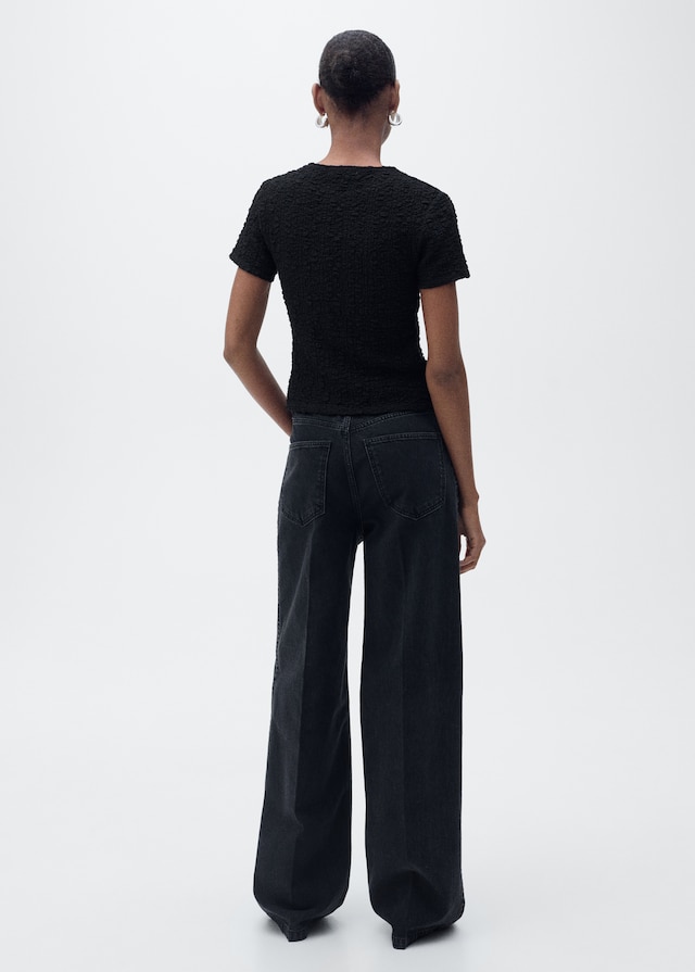 Mango Texturiertes T-Shirt aus Baumwollgemisch Cyber Monday