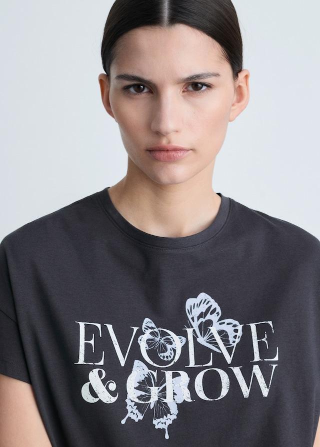 Mango Gemustertes Baumwoll-T-Shirt Valentinstagsangebot