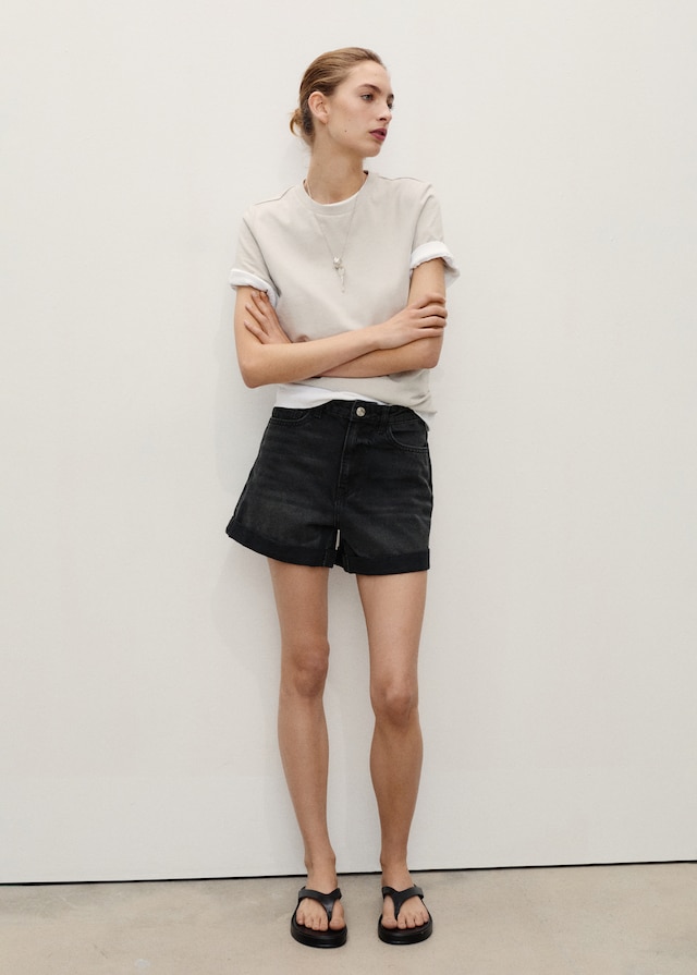 Mango Shorts mit hohem Bund und umgeschlagenem Saum Blitzangebot