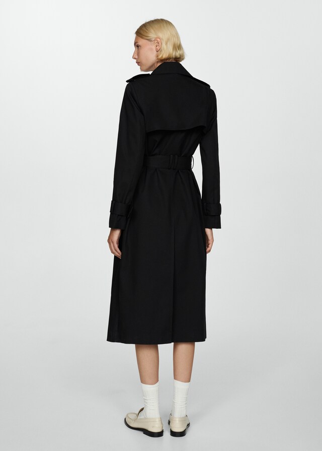 Mango Zweireihiger Baumwoll-Trenchcoat Riesige Rabatte