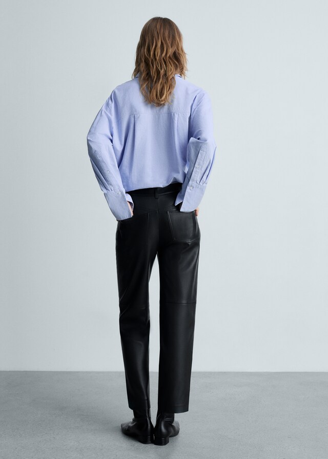Mango Gerade Hose mit Leder-Effekt Speichern exportieren