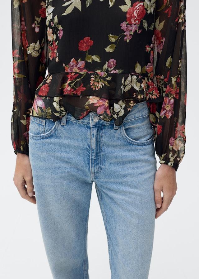 Mango Florale Rüschenbluse Outlet