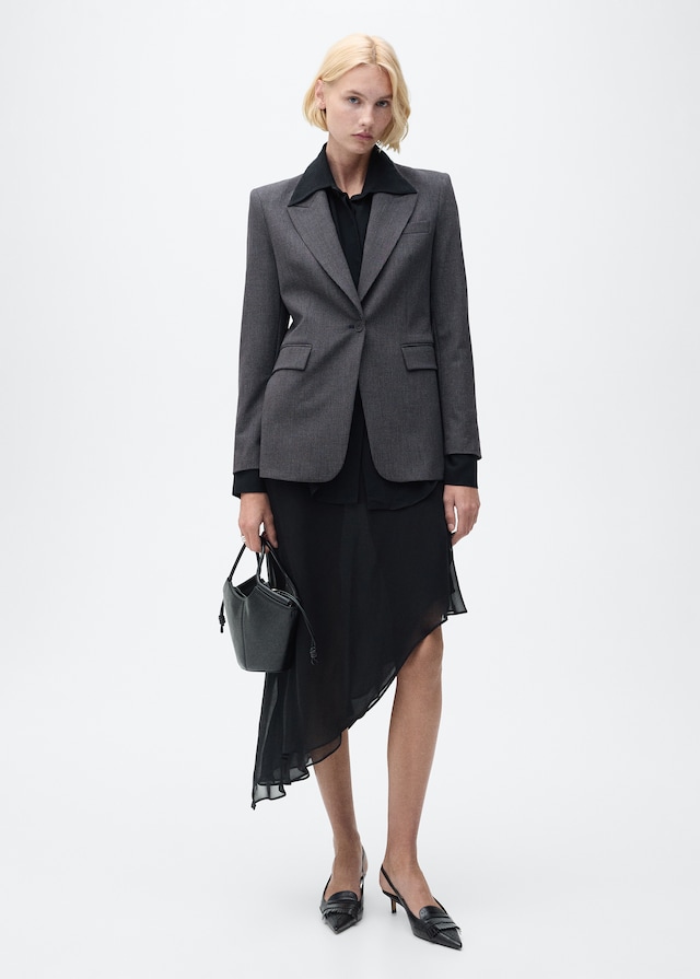 Mango Gerader Blazer mit Mikro-Hahnentrittmuster Angebote