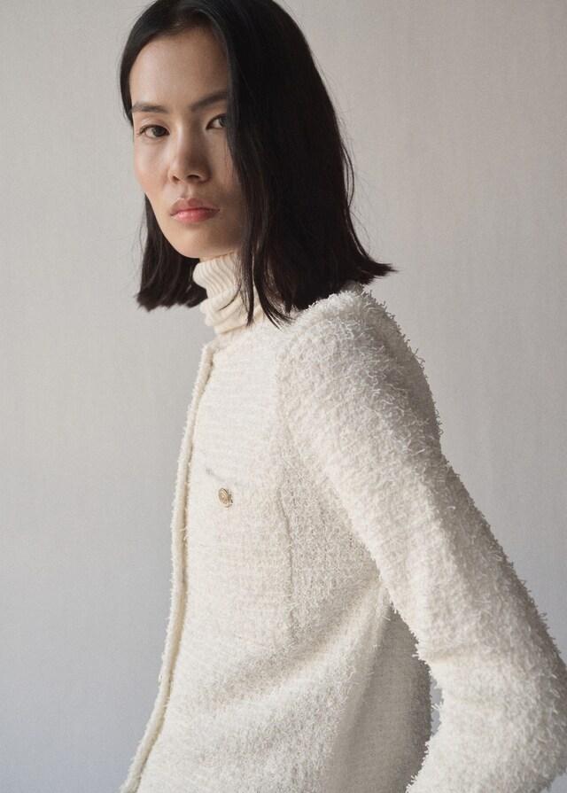 Mango Tweedjacke mit Schmuckknöpfen im Angebot