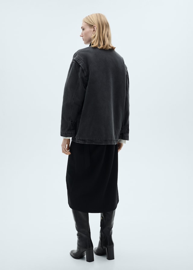 Mango Jacke mit Taschen und Cordkragen Kostenloser Versand