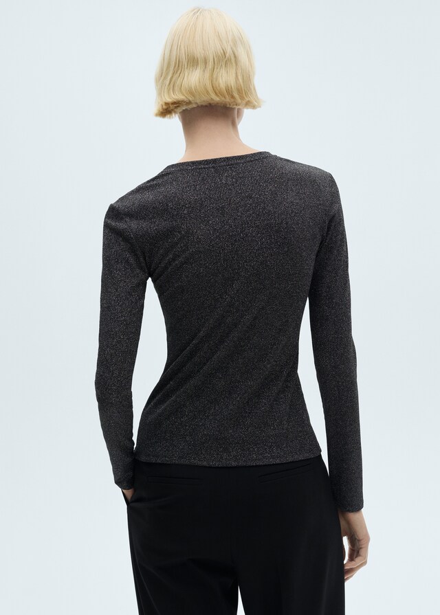 Mango Strick-T-Shirt aus Lurex Weihnachtsangebot