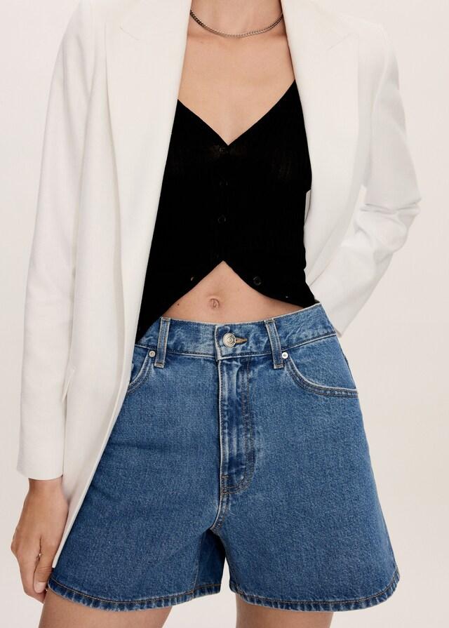 Mango Jeans-Shorts mit hoher Taille Valentinstagsangebot
