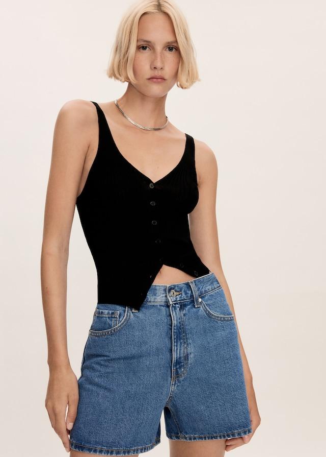 Mango Jeans-Shorts mit hoher Taille Valentinstagsangebot