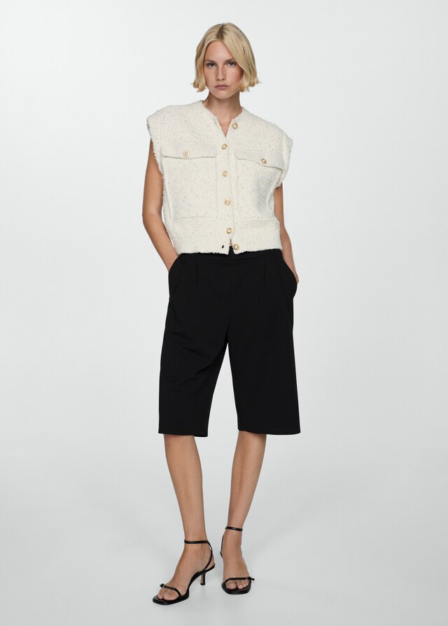 Mango Bermudashorts mit Bundfalten Top Angebot