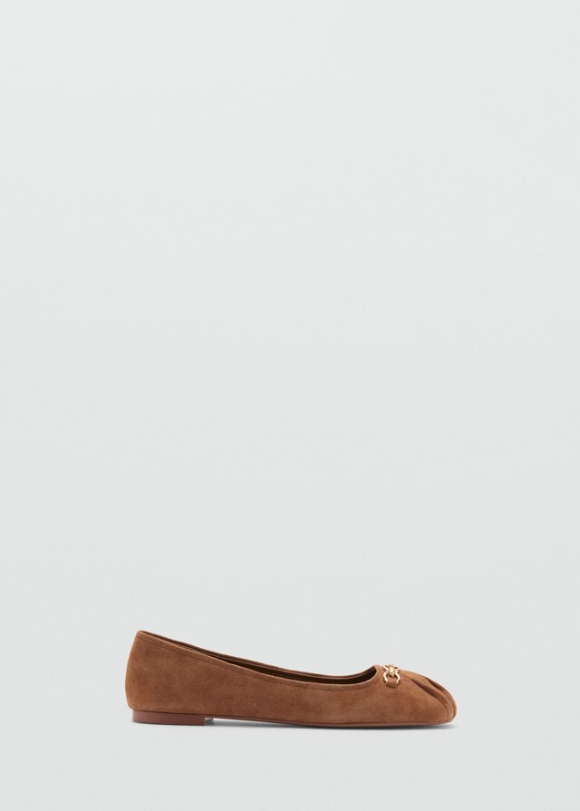 Mango Leder-Ballerinas mit Gliederkettendetail JETZT KAUFEN
