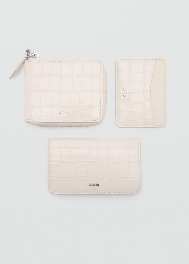 Mango Mini-Brieftasche mit Krokoleder-Effekt Letzte 2 Tage