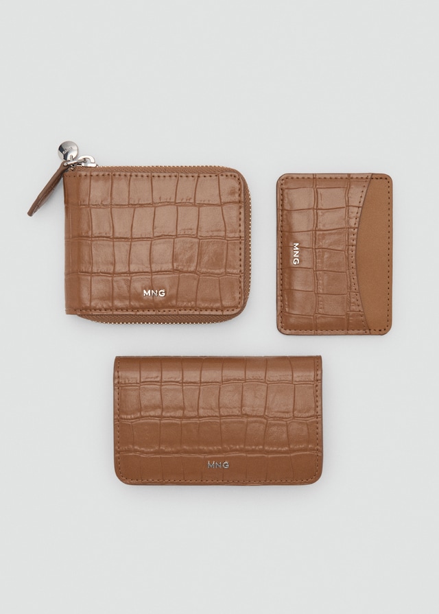 Mango Mini-Brieftasche mit Krokoleder-Effekt Zeitbegrenzte Promotion