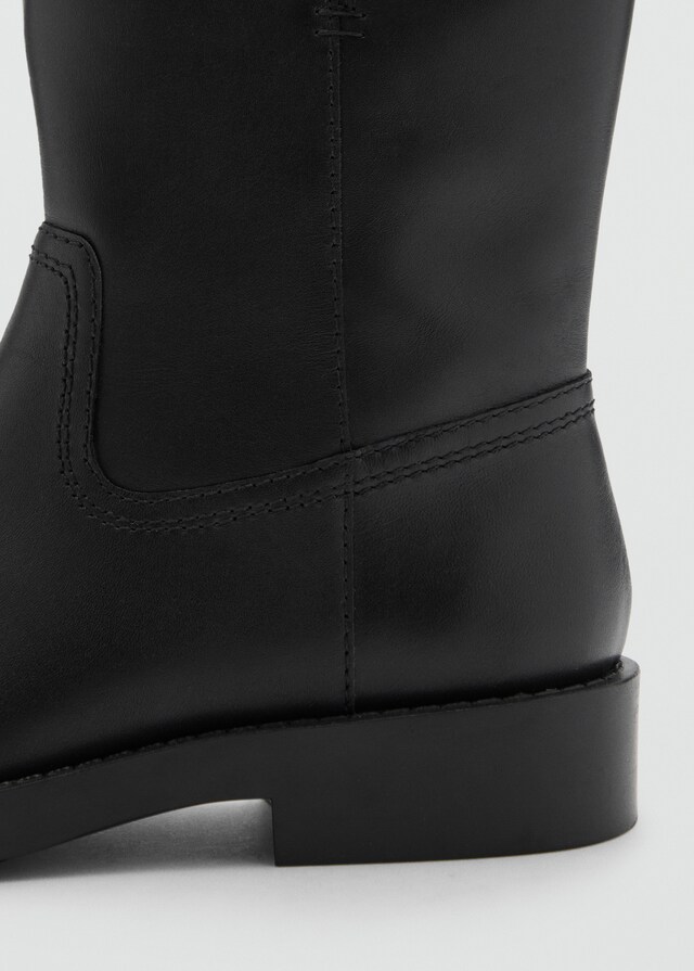 Mango Leder-Ankleboots mit Schnallen Outlet