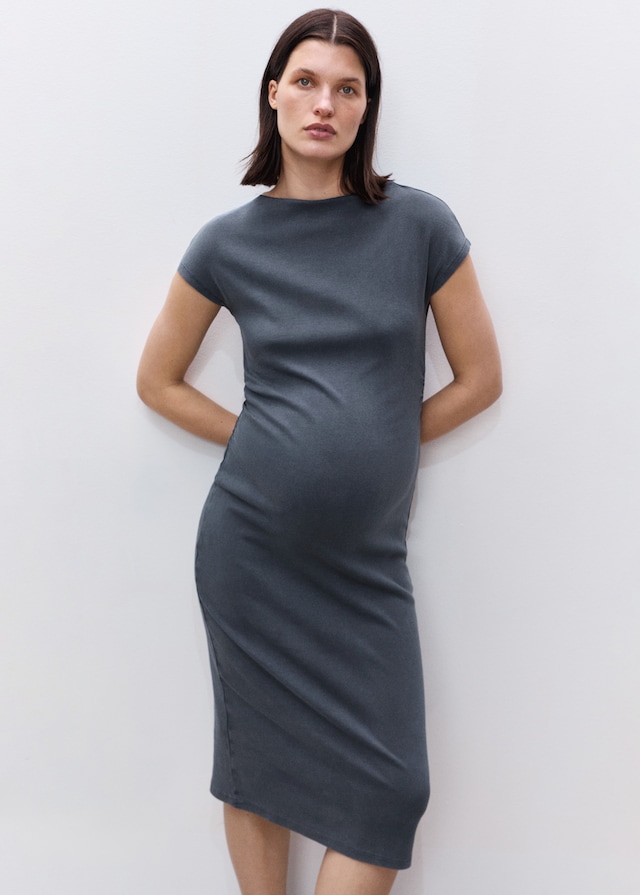 Mango Baumwollkleid mit seitlichen Raffungen Meist gekauft