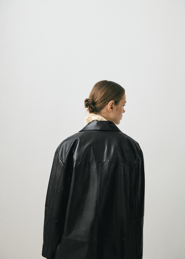 Mango Oversized-Lederjacke mit Taschen Neueste Mode