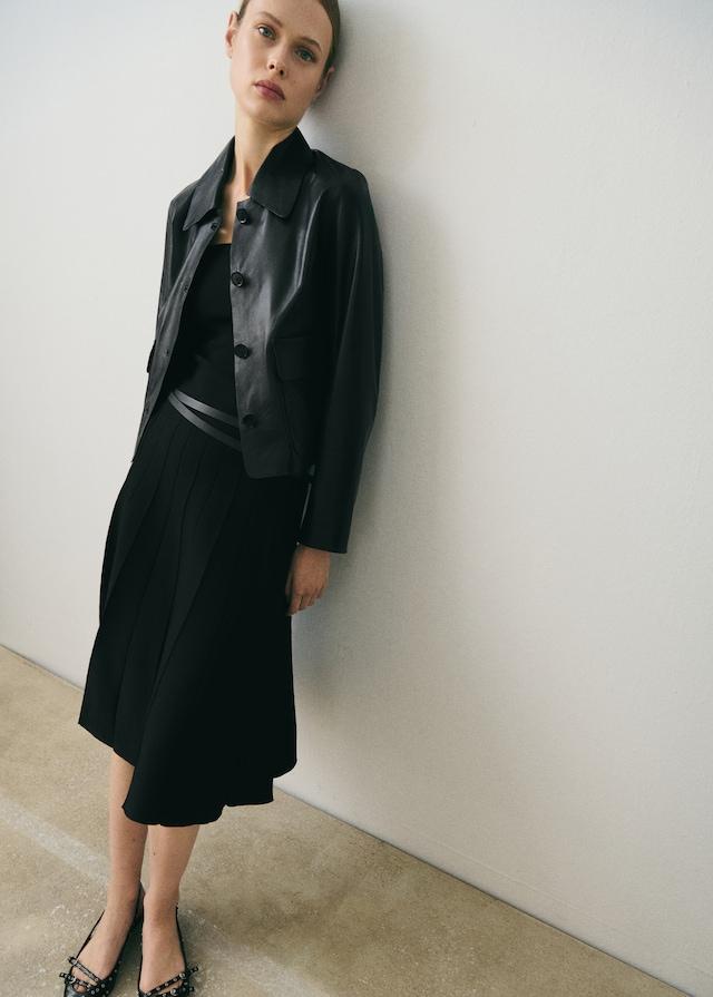 Mango Lederjacke mit Knöpfen Exklusive Angebote