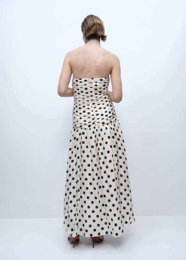 Mango Polka-Dots-Kleid mit drapiertem Oberteil Neuheiten