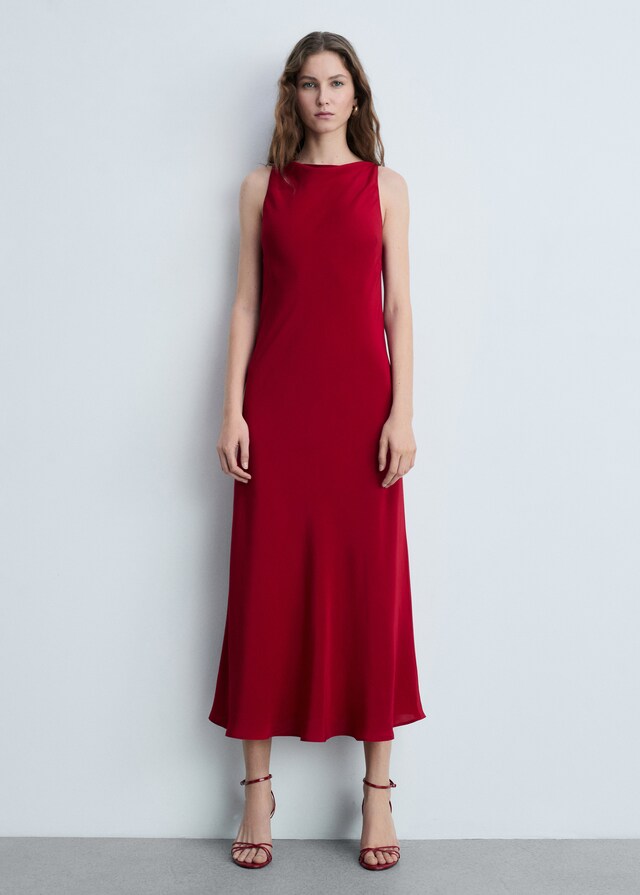 Mango Satiniertes Midi-Kleid Saisonale Angebote