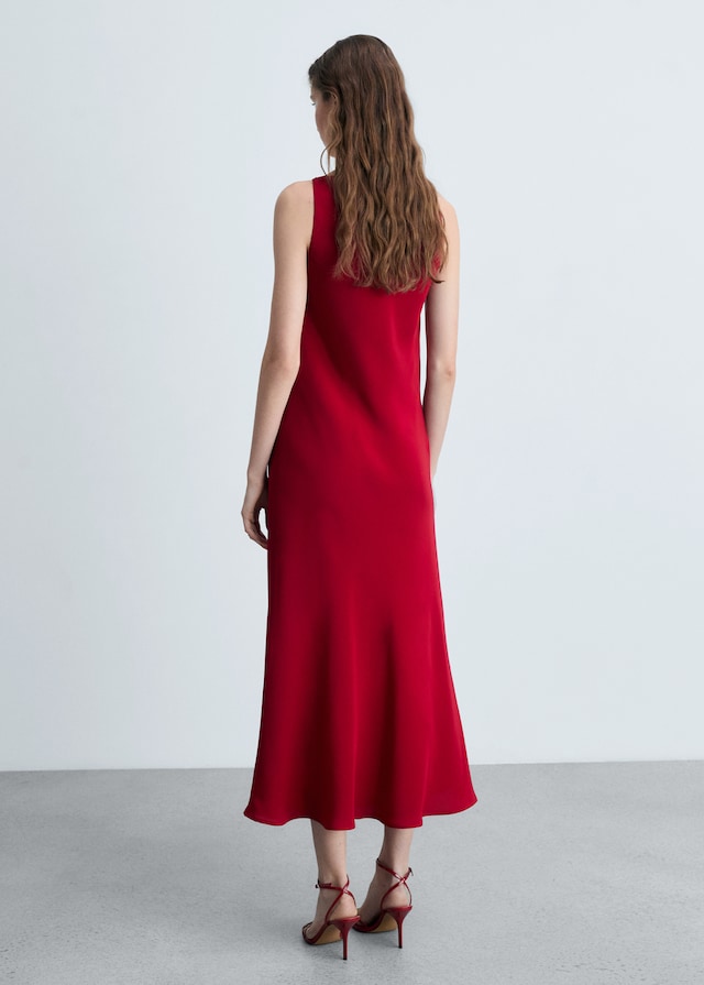 Mango Satiniertes Midi-Kleid Saisonale Angebote
