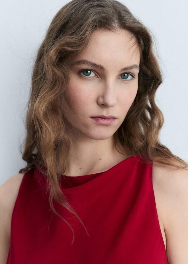 Mango Satiniertes Midi-Kleid Saisonale Angebote