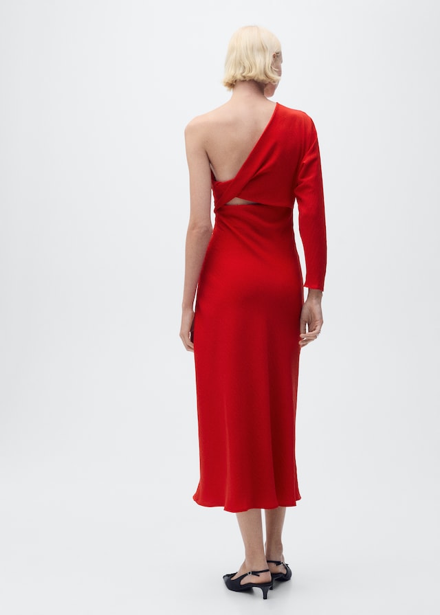 Mango Drapiertes Kleid mit asymmetrischem Design Tägliche Deals