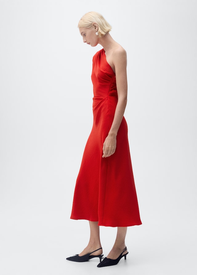 Mango Drapiertes Kleid mit asymmetrischem Design Tägliche Deals