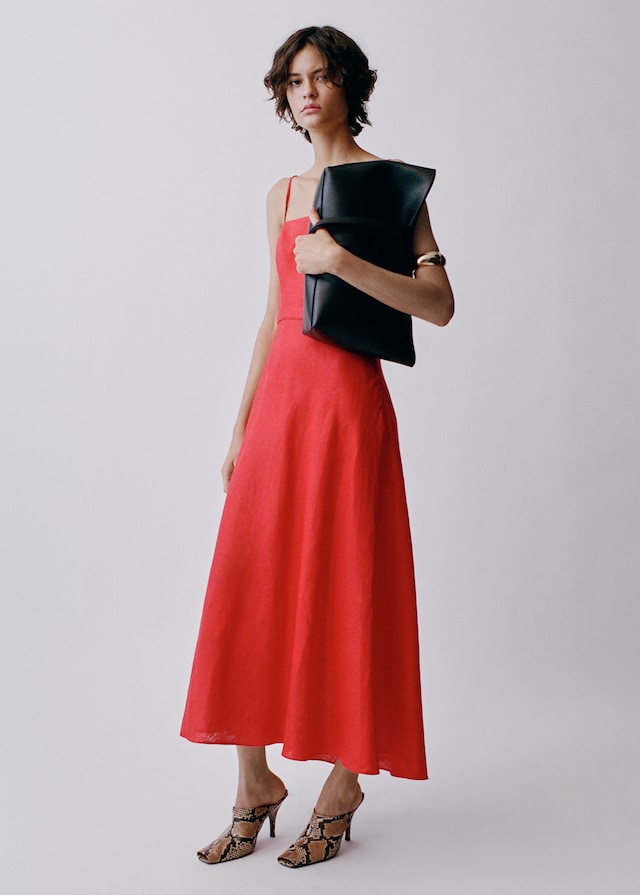 Mango Leinenkleid mit Schleife Super Sparpreis