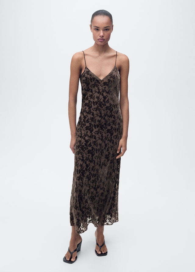 Mango Jaquard-Kleid mit Blumendessin Letzte 3 Tage