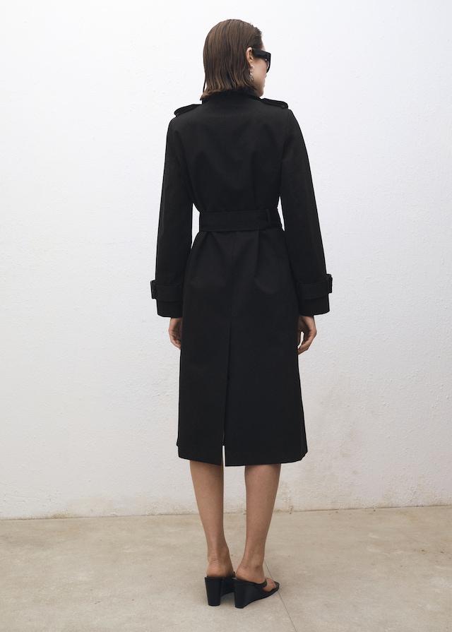 Mango Zweireihiger Baumwoll-Trenchcoat Discount Store für neue Produkte