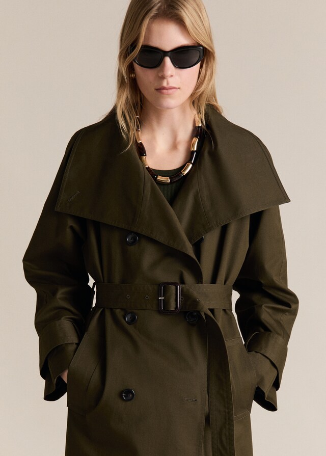 Mango Langer zweireihiger Trenchcoat Clearance-Verkauf