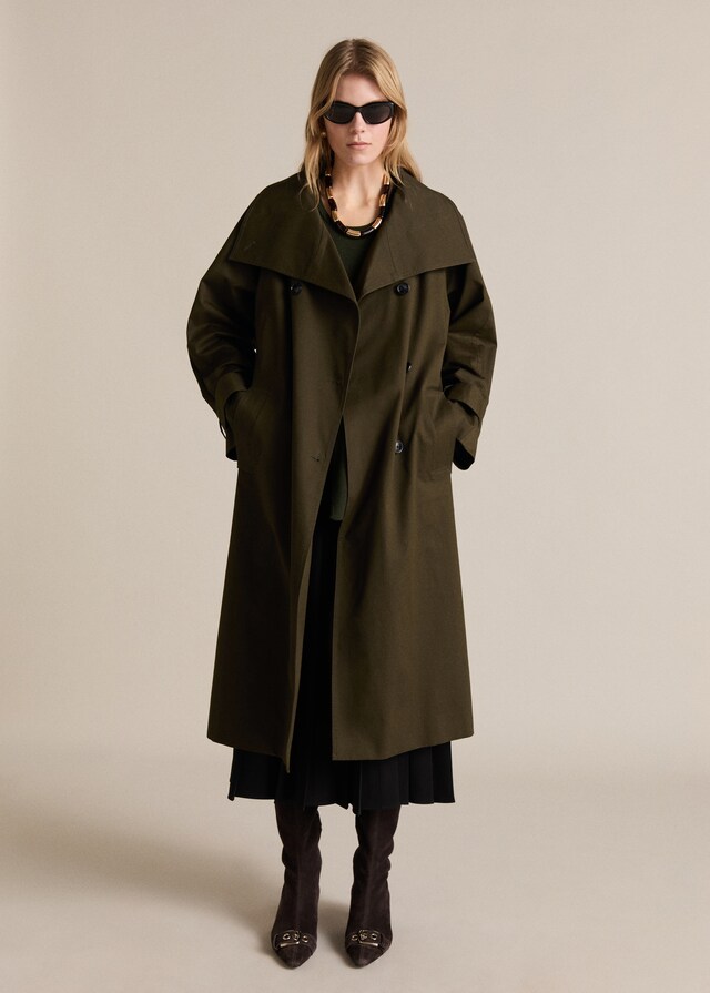 Mango Langer zweireihiger Trenchcoat Clearance-Verkauf