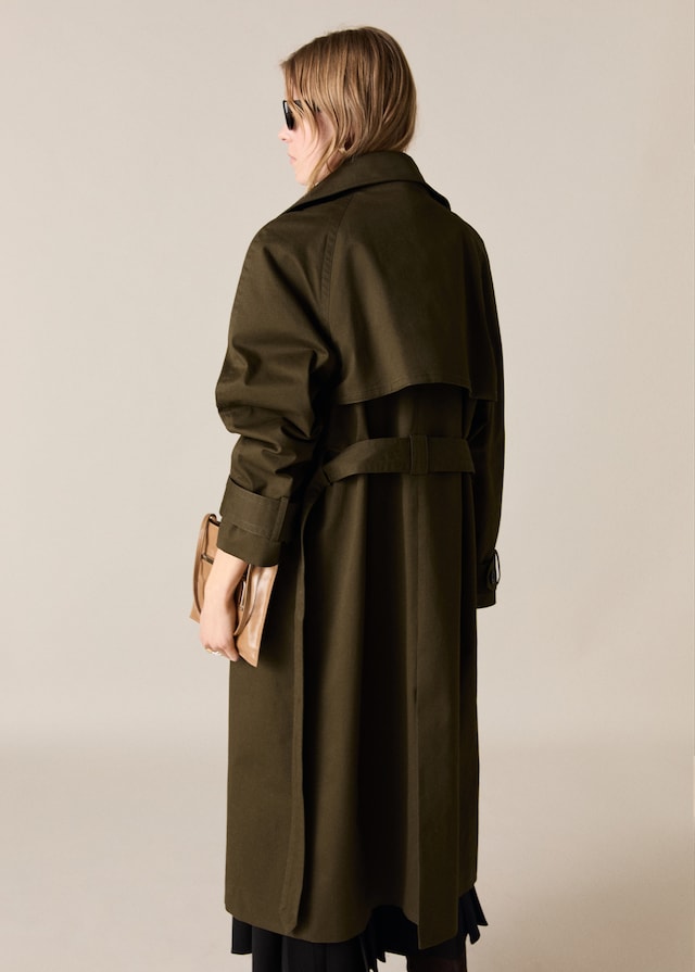 Mango Langer zweireihiger Trenchcoat Clearance-Verkauf