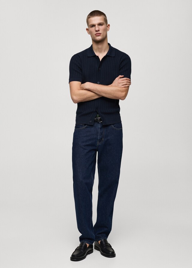 Mango Geknöpftes Poloshirt mit Baumwollstruktur Rabatte dieses Monats