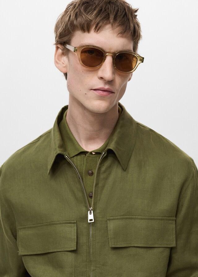 Mango Jacke aus 100 % Leinen mit Taschen Verkauf