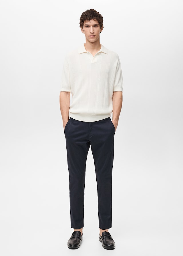 Mango Tapered-Chinohose Prato in Cropped-Länge im Angebot